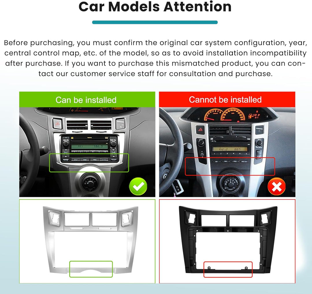 Hikity 2G 64G Android 15 Autoradio Für Toyota Yaris/Vizi 2005-2011 mit Wireless Carplay Android Auto