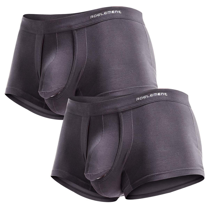Ouruikia Herren Unterwäsche Modal Boxershorts Leichte Turnks Tagless Unterhose mit separater Tasche