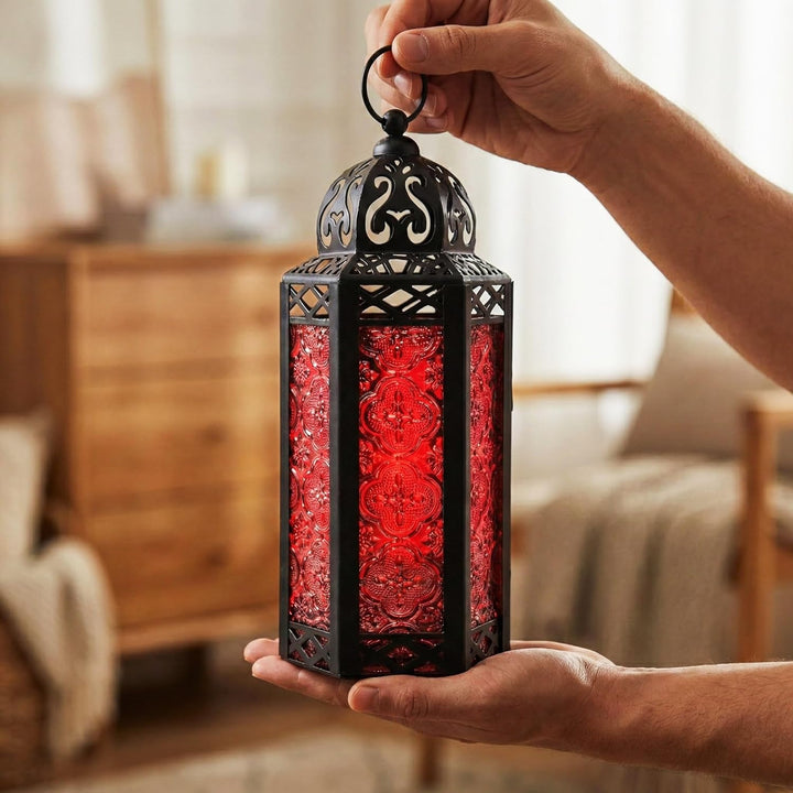Vela Lanterns Marokkanische Lampenlaterne, dekorativer Kerzenhalter für Innen- und Aussenbereich, He
