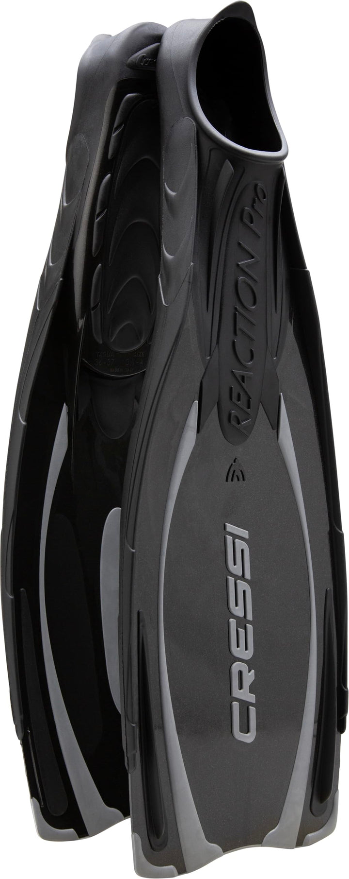 Cressi Reaction Pro Fins - Flossen zum Tauchen, Freitauchen und Schnorcheln, Adult Unisex 44/45 Schw