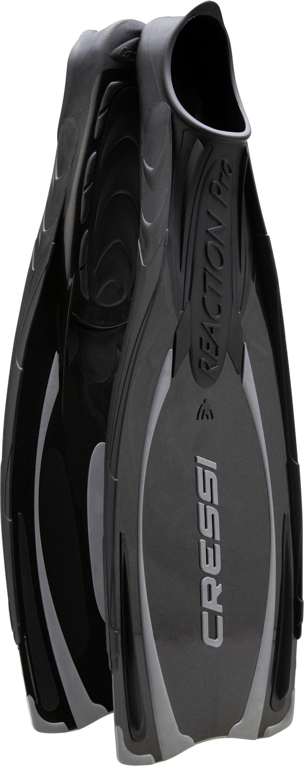 Cressi Reaction Pro Fins - Flossen zum Tauchen, Freitauchen und Schnorcheln, Adult Unisex 40/41 Schw