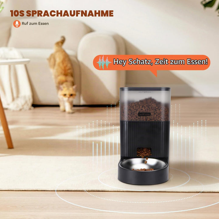 Nobleza - WiFi Automatischer Futterautomat für Katze &amp; Hund, 4.2L Pet Feeder mit Timer, 10S Sprachau