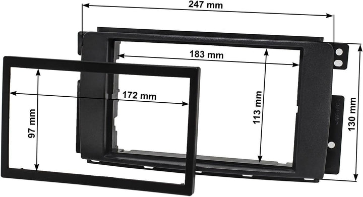tomzz Audio 2451-038 Doppel DIN Radioblende Set kompatibel mit Smart fortwo 451 forfour 454 schwarz