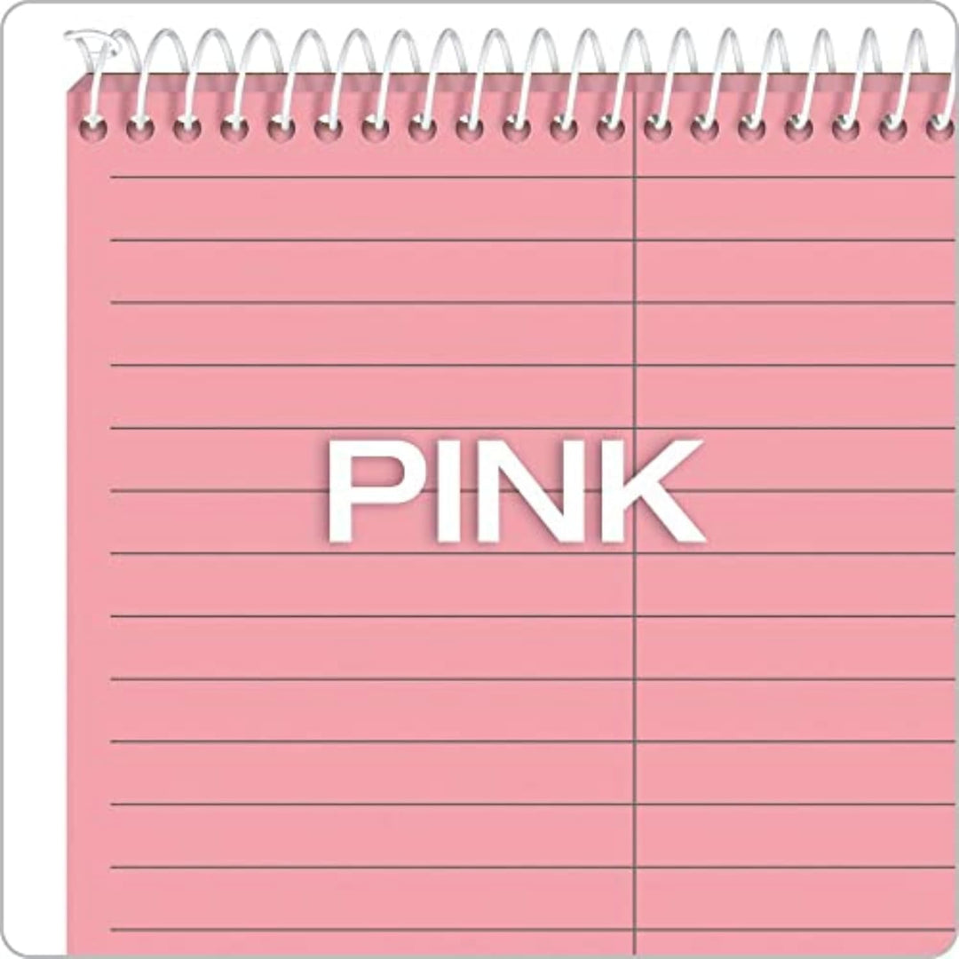 Tops Prism Steno Books, 15,2 x 22,9 cm, Gregg Lineal, rosa Papier, perforiert, 80 Blatt, 4 Stück (80
