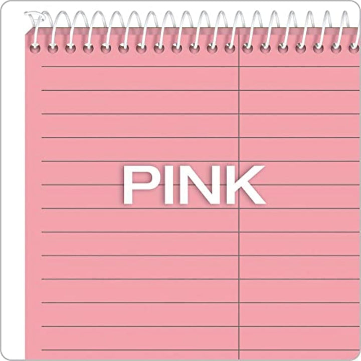 Tops Prism Steno Books, 15,2 x 22,9 cm, Gregg Lineal, rosa Papier, perforiert, 80 Blatt, 4 Stück (80