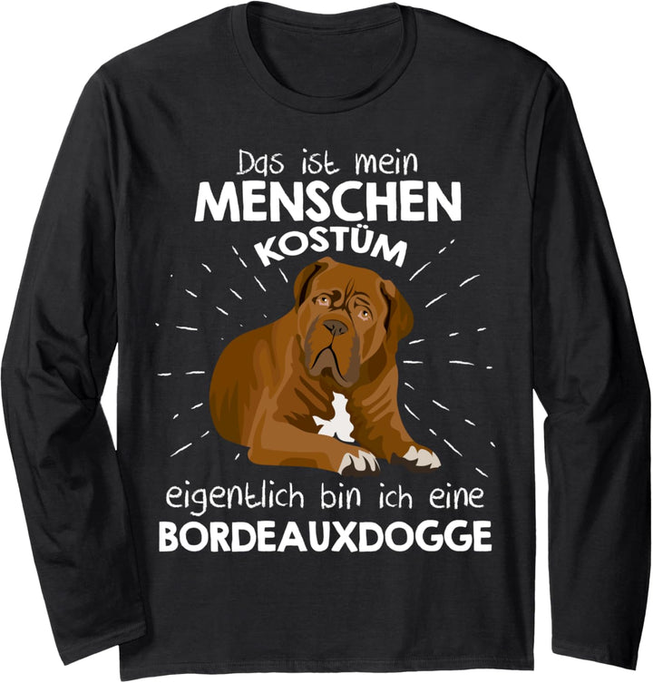 Mein Menschen Kostüm Bin ich eine Bordeauxdogge, Halloween Langarmshirt