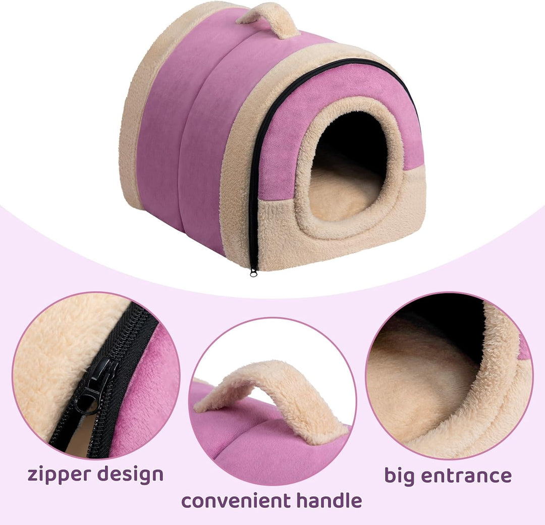 Hollypet Katzenbett Kleines Hundebett, 2-in-1 Faltbare Haustierbett für Katzen &amp; Kleine Hunde, Warme