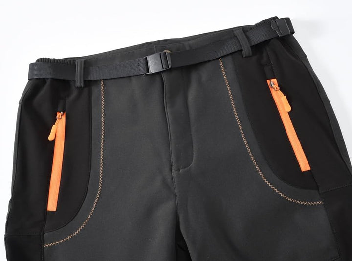 donhobo Herren Wanderhose Gefüttert Winterhose Wasserdicht Winddicht Warm Verdickte Softshellhose Ou