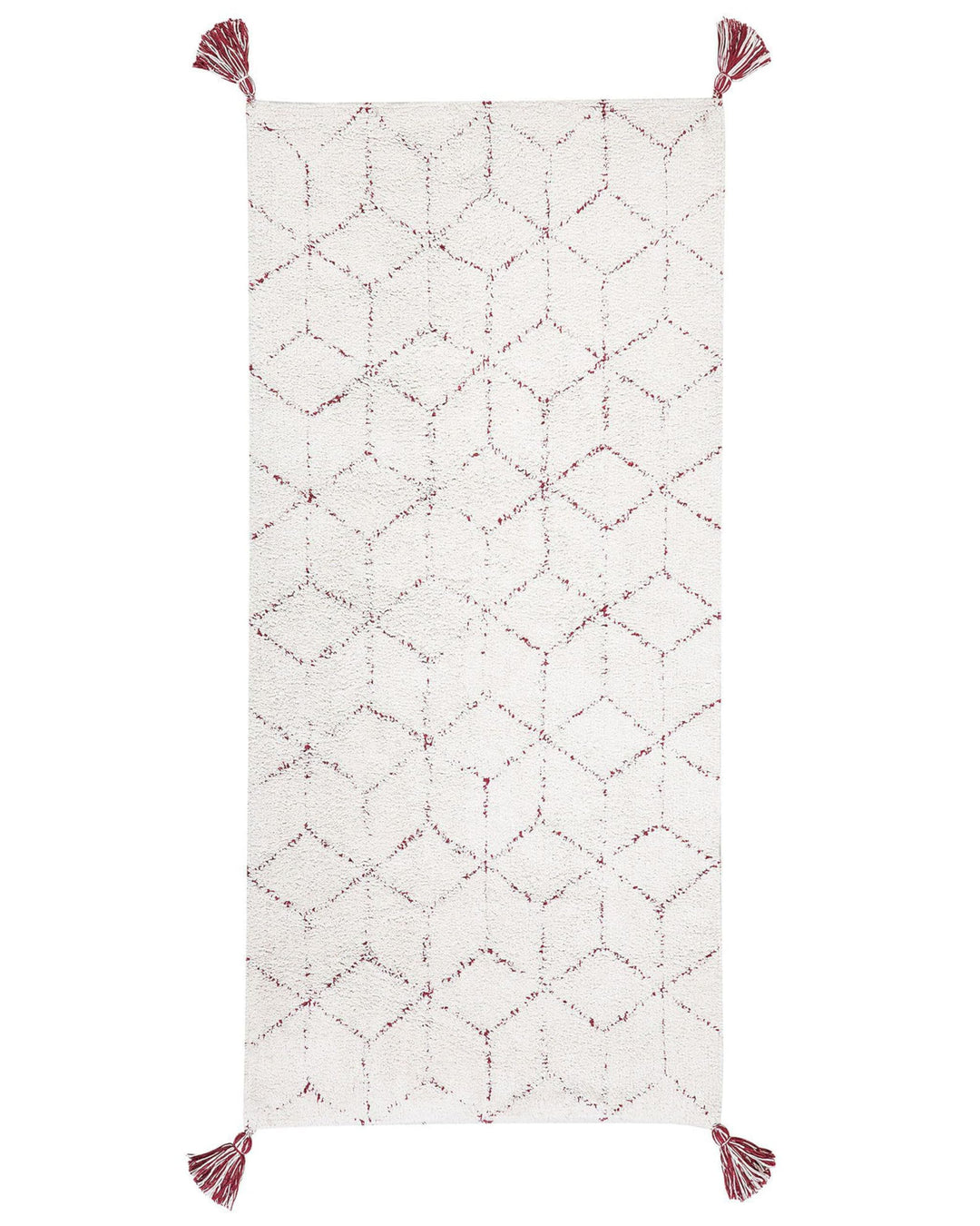 Dekorativer Teppich Shaggy mit Fransen weiss 80x150 cm Sakarya