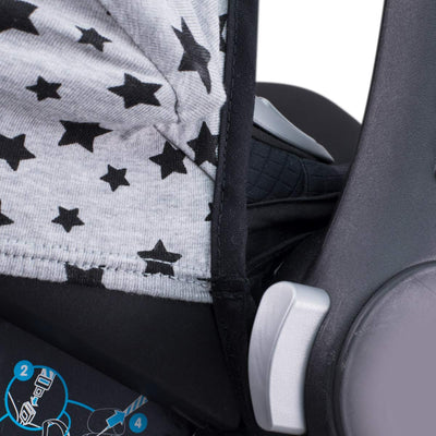 JYOKO KIDS Sonnenverdeck kompatibel mit Maxi-Cosi Cabriofix Gruppe 0 (Black Star), Black Star