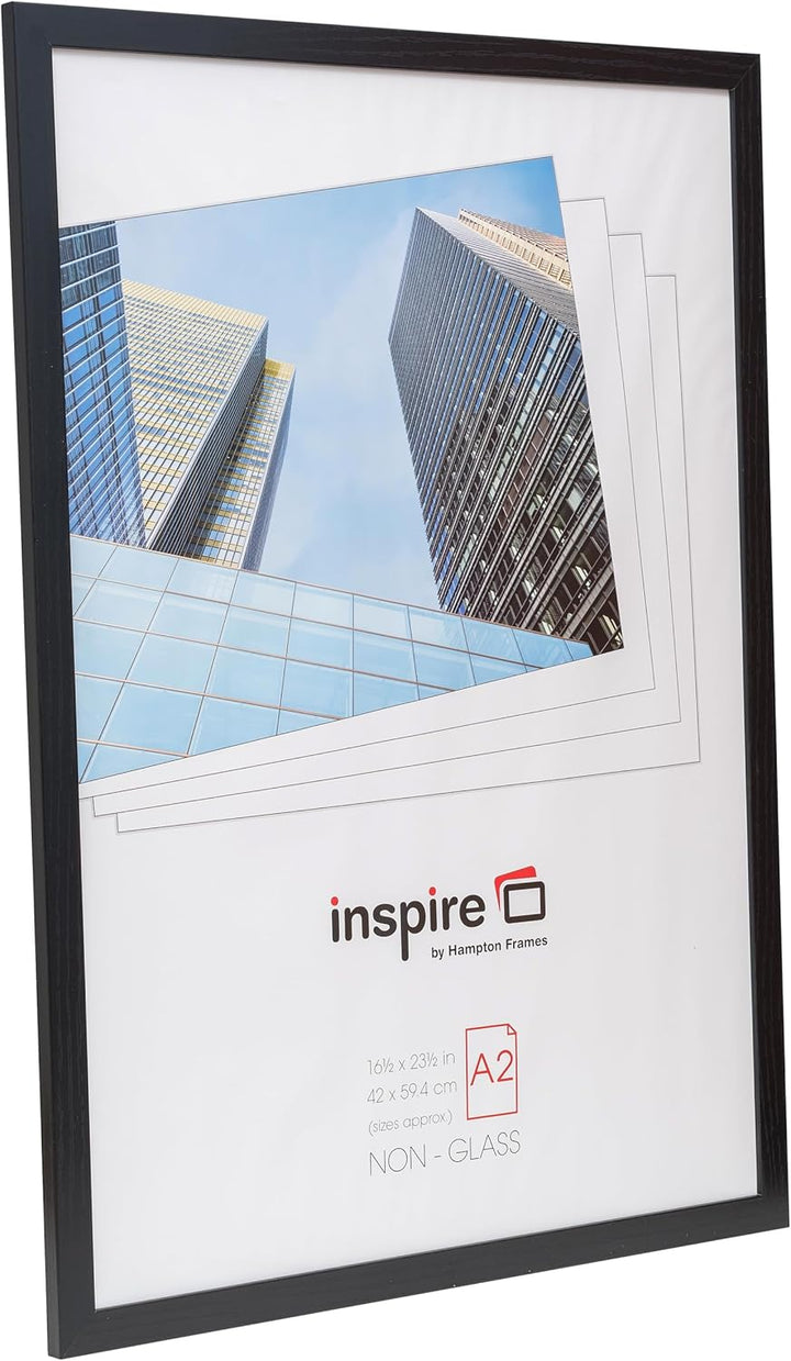Hampton Frames OXFA2NG OXFA2NG Oxford Bilderrahmen, A2, 42 x 59 cm, Plexiglas (kein Glas), Schwarz