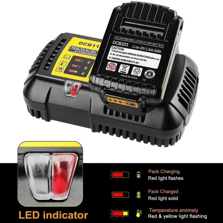 Schnellladegerät für De-WA-t Lithium-Ionen Ersatzakku 14,4 V 18 V 10,8 V DCB118 DCB101 DCB107 DCB105