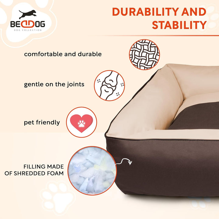 BedDog Hundebett 2in1 MAXQ, Hundekissen mit abziehbaren waschbaren Bezug, Hundekorb, Hundesofa, für