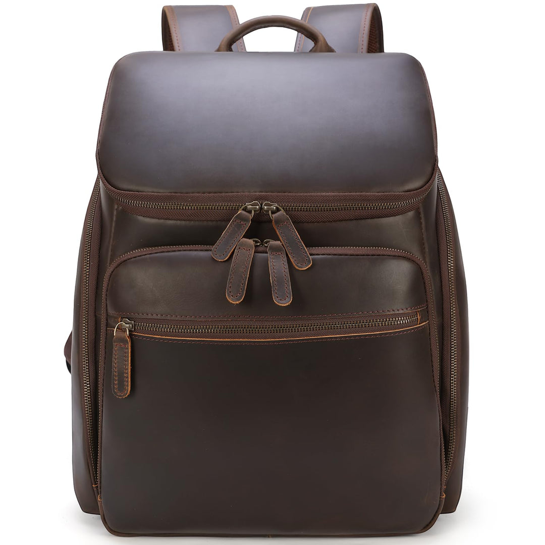 TIDING Rucksack Herren Leder 15,6 Zoll Laptop Tasche Schulrucksack Laptoptasche Grosse Kapazität Day