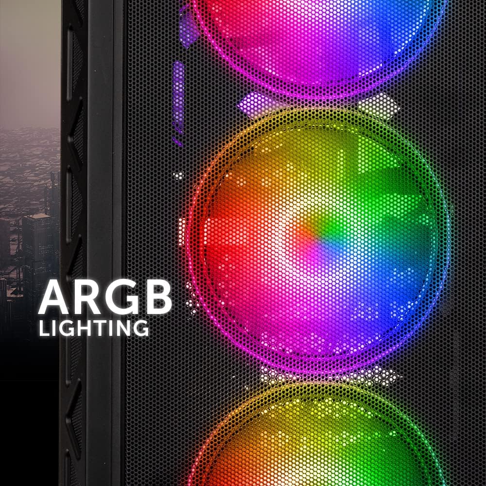 Kolink Citadel Mesh ARGB Midi-Tower PC Gehäuse E ATX Gehäuse RGB PC-Gehäuse, Tempered Glass Computer