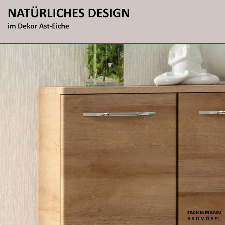 FACKELMANN Milano Doppelmidischrank mit Türen – Schrank fürs Badezimmer (60,2 cm x 82,6 cm x 32 cm)