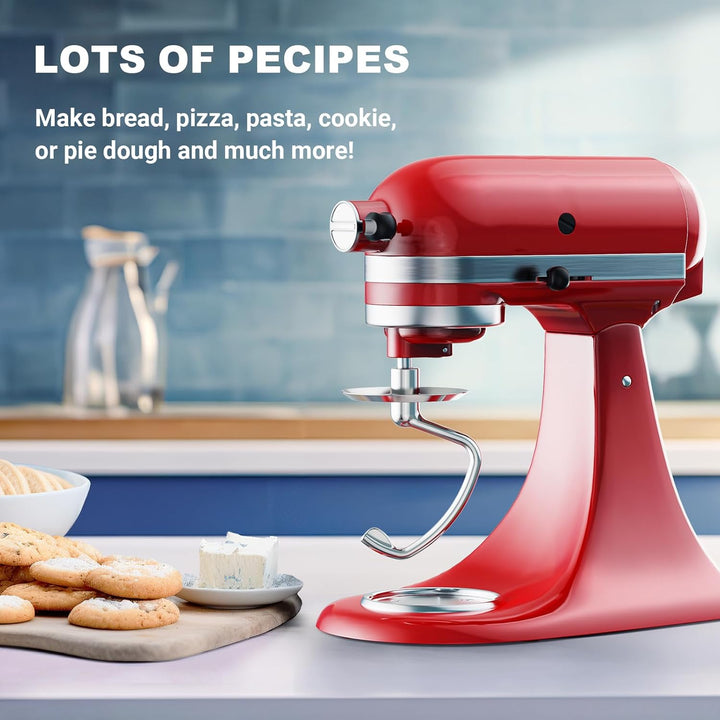 COFUN Edelstah Knethaken für KitchenAid Zubehör, passend für KitchenAid 4,5–5 Quart Kippkopf-Standmi