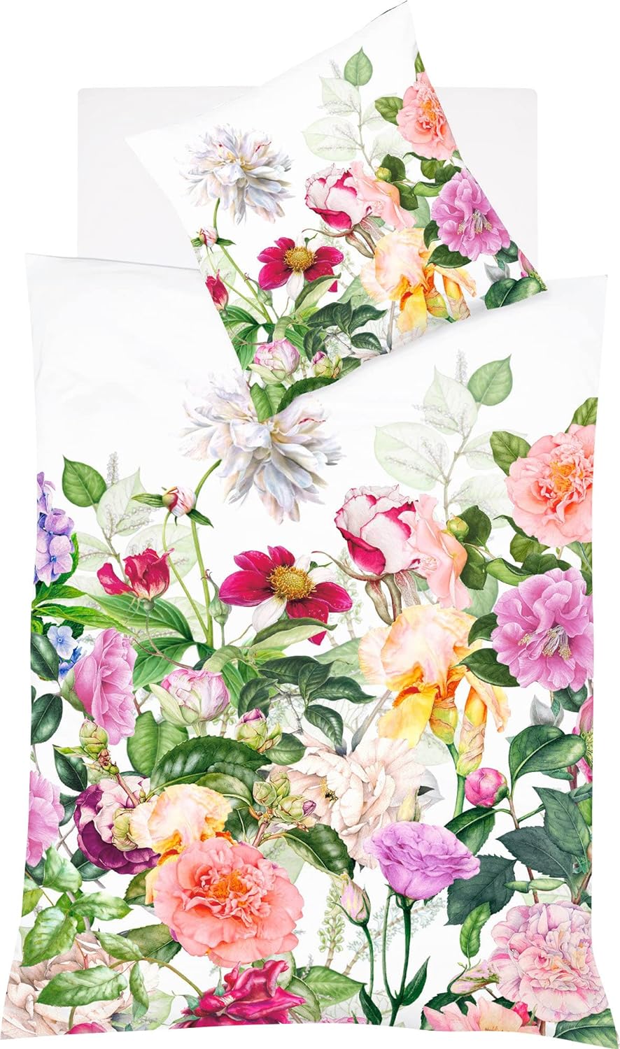 fleuresse Mako-Satin Bettwäsche Bed Art S Flen Multicolor 1 Bettbezug 155 x 220 cm + 1 Kissenbezug 8
