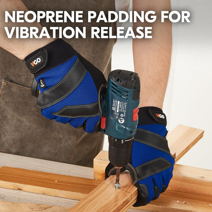 Vgo... 1 Paar schnittfeste Handschuhe, Leder-Arbeitshandschuhe, Mechanikerhandschuhe, HPPE Anti-Cut