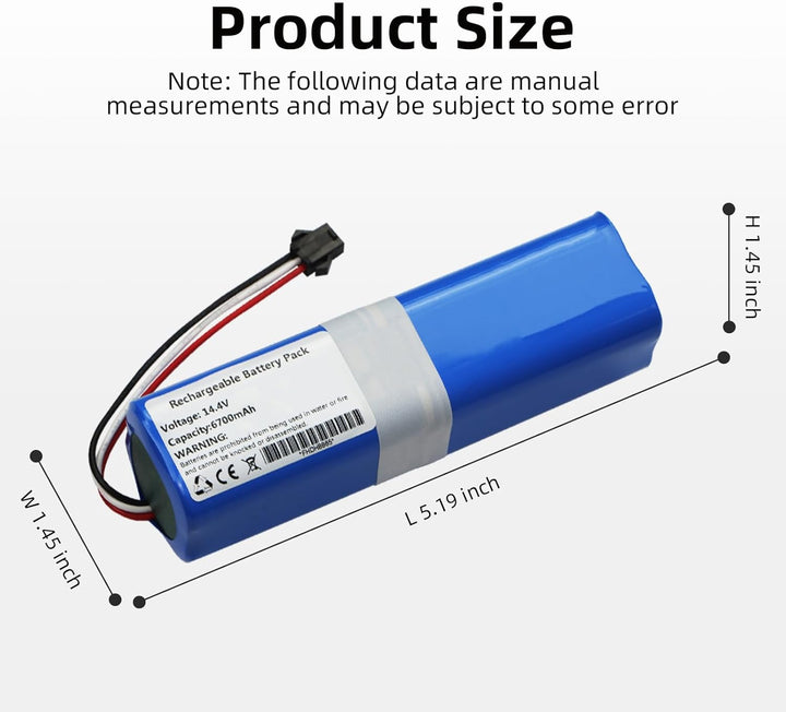 K KYUER 6700mAh 6.60.40.01-0 Rechargeable Saugroboter Akku für Blaupunkt BlueBot Xtreme BPK-VCBB1XTE