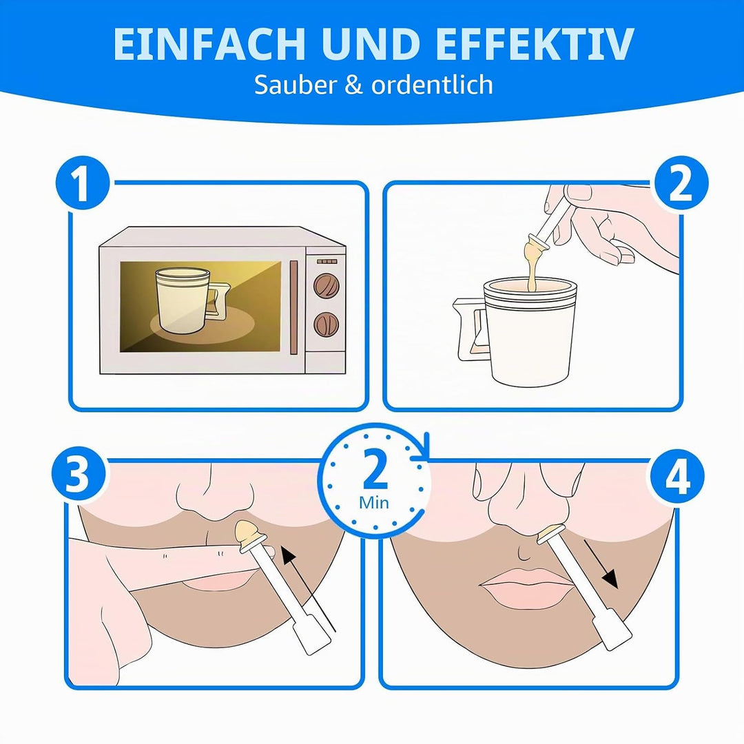 Wokaar Nasenwachsset für Männer, 120 g, hypoallergenes Wachs, 30 Applikatoren, Nasen- und Ohrenhaarw