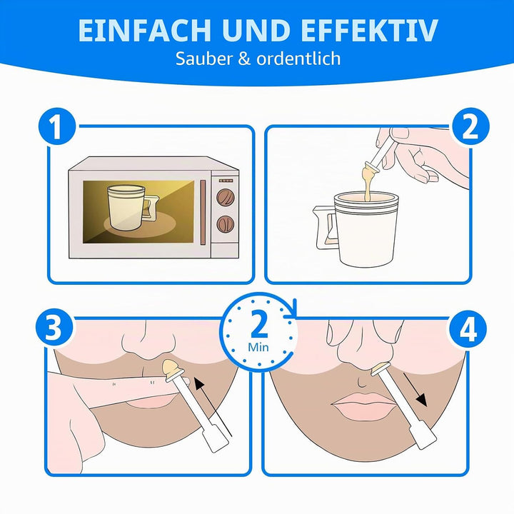 Wokaar Nasenwachsset für Männer, 120 g, hypoallergenes Wachs, 30 Applikatoren, Nasen- und Ohrenhaarw