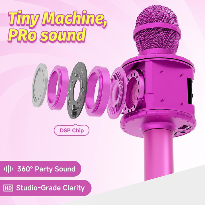 Fede Karaoke Mikrofon, Drahtloses Bluetooth Mikrofon für Kinder, Lustige Geschenke Spielzeug für Tee