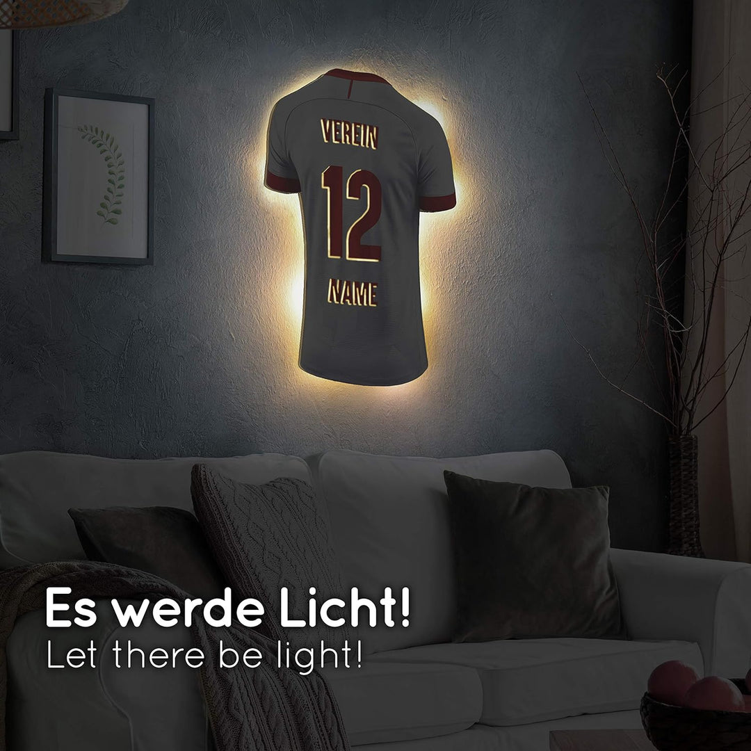 Elbeffekt Trikotlampe für Polen Fans aus Holz - personalisierbares Geschenk - schenke Dein individue