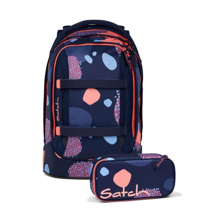 Satch pack Schulrucksack Set 2tlg. inkl. Schlamperbox (Coral Reef), Coral Reef