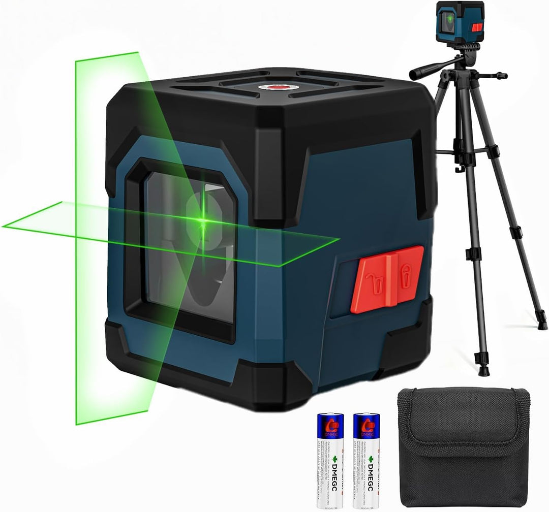Laser Wasserwaage mit 1,2m Eisenstativ, RockSeed Kreuzlinienlaser mit Selbstnivellierung, Vertikale