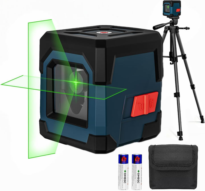 Laser Wasserwaage mit 1,2m Eisenstativ, RockSeed Kreuzlinienlaser mit Selbstnivellierung, Vertikale