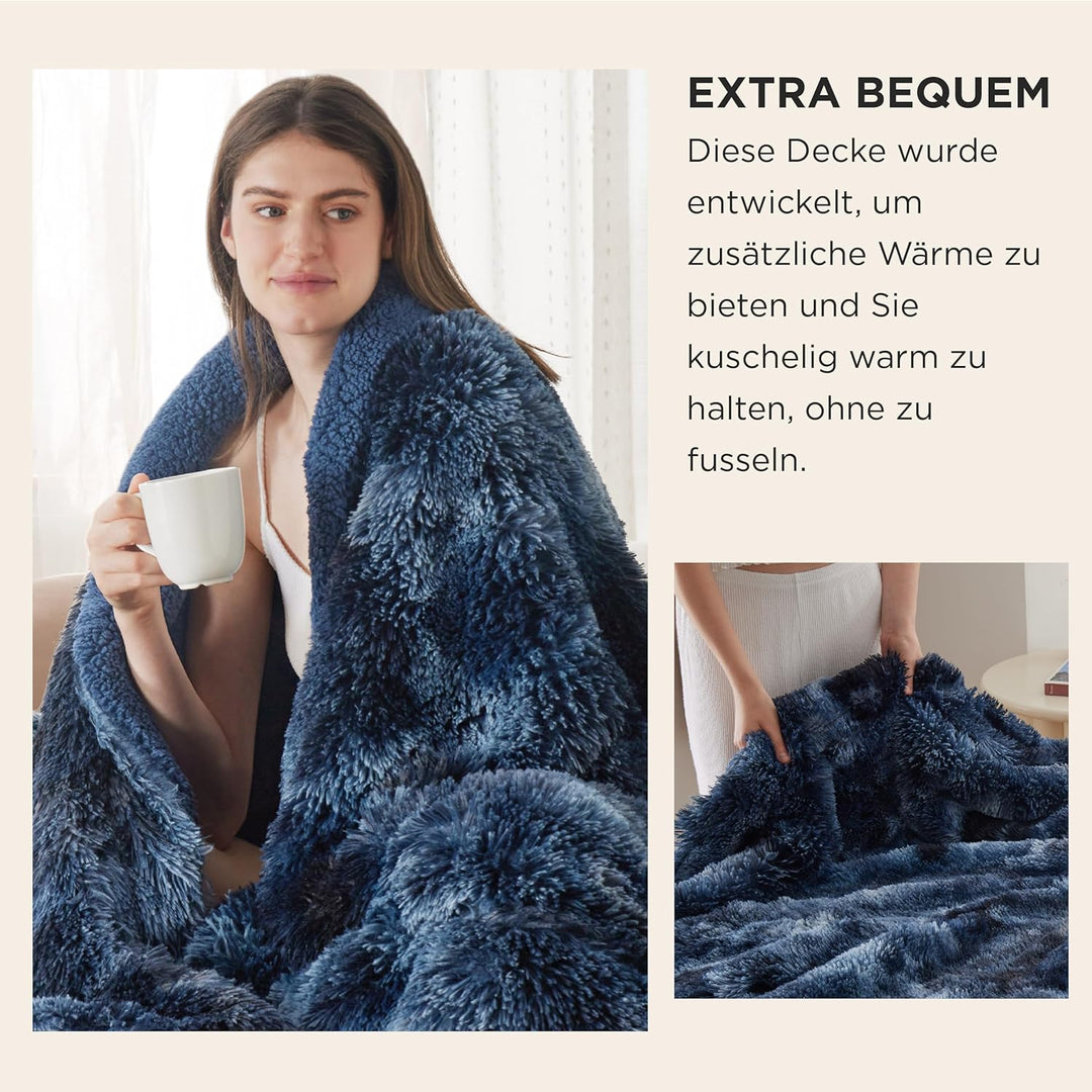 BEDSURE Kuscheldecke - Flauschig Decke, Warm Sherpa Sofadecke, Dicke Felldecke, Couchdecke, Flauschi