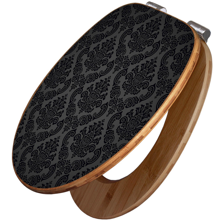 banjado Design WC Sitz Bambus Absenkautomatik 45,8x37,5cm - Toilettendeckel mit Absenkautomatik Holz