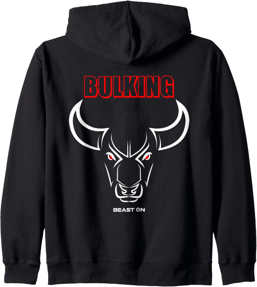 Bulking Bulle Kopf Rot Rücken Motiv Gym Workout Fitness Kapuzenjacke