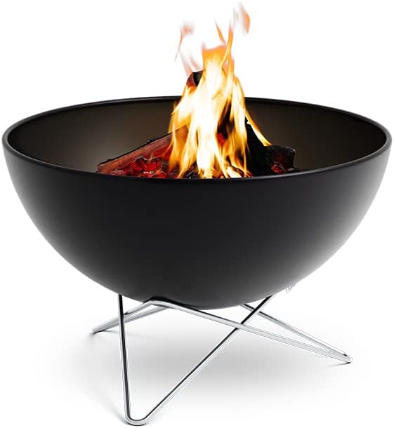 höfats - Bowl 57 Feuerschale mit Edelstahl Sternfuss - raucharme Verbrennung - Feuerstelle mit Planc