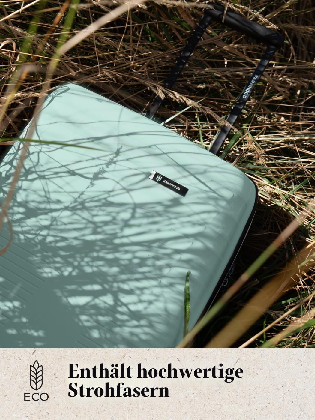 Eco Edition Mittelgrosser Hartschalen Koffer nachhaltig | Trolley 44 x 26 x 67 cm mit Dehnfalte von