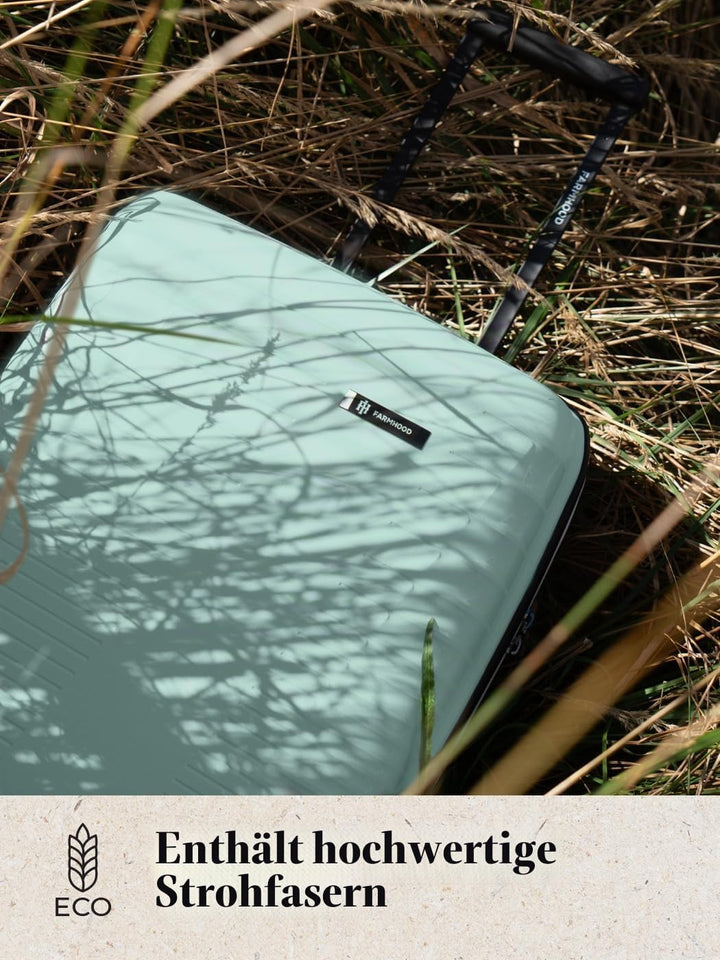 Eco Edition Mittelgrosser Hartschalen Koffer nachhaltig | Trolley 44 x 26 x 67 cm mit Dehnfalte von