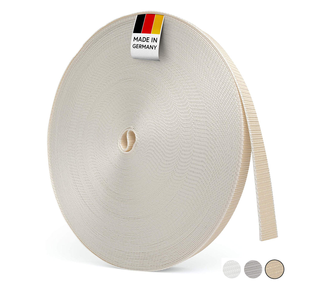 BAUHELD® 50m Rolladengurt 14mm 18mm 20mm 23mm [Made in Germany] Für Rolläden an Türen & Fenster geei