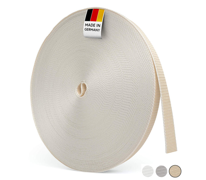 BAUHELD® 50m Rolladengurt 14mm 18mm 20mm 23mm [Made in Germany] Für Rolläden an Türen & Fenster geei