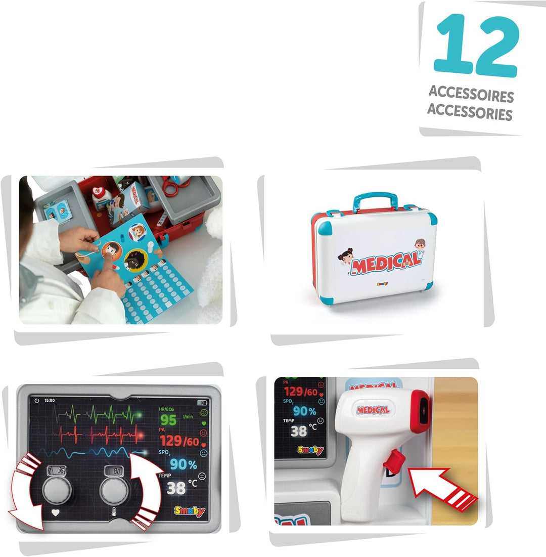 Smoby Toys - Arztkoffer Kinder (gross) - Spielzeug-Doktorkoffer inkl. Ausstattung - grosser Notarzt-