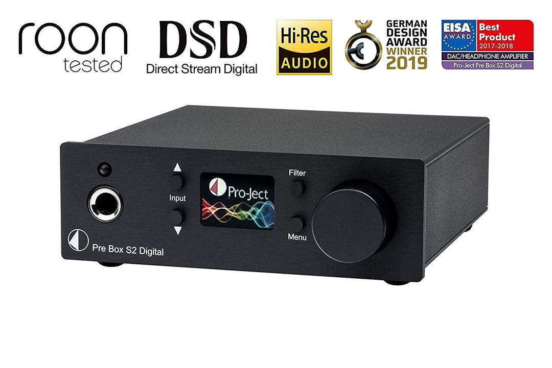 Pro-Ject Pre Box S2 Digital, Audiophiler Stereo Vorverstärker (Schwarz), schwarz