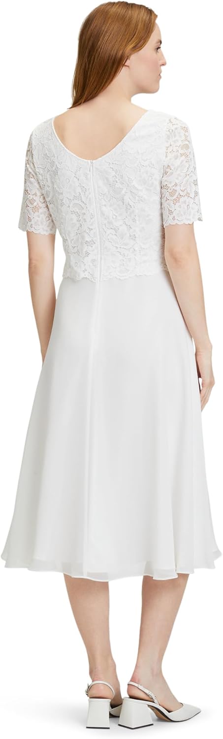 Vera Mont Damen 0113/4825 Kleid 40 Offwhite, 40 Offwhite