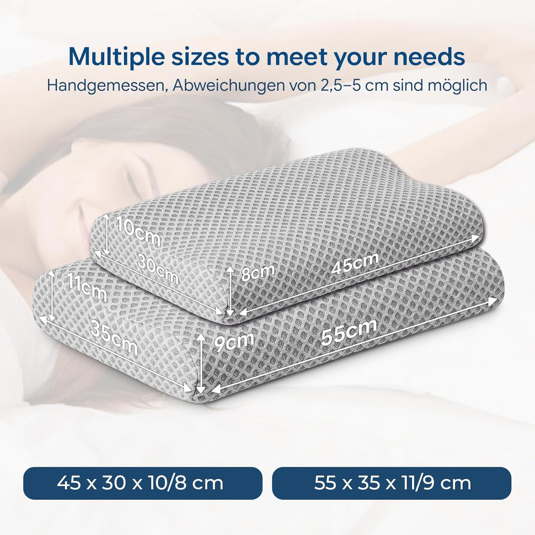 Reisekissen aus Memory-Schaum, ergonomisches Wellen-Nackenkissen zur Linderung von Nackenschmerzen,