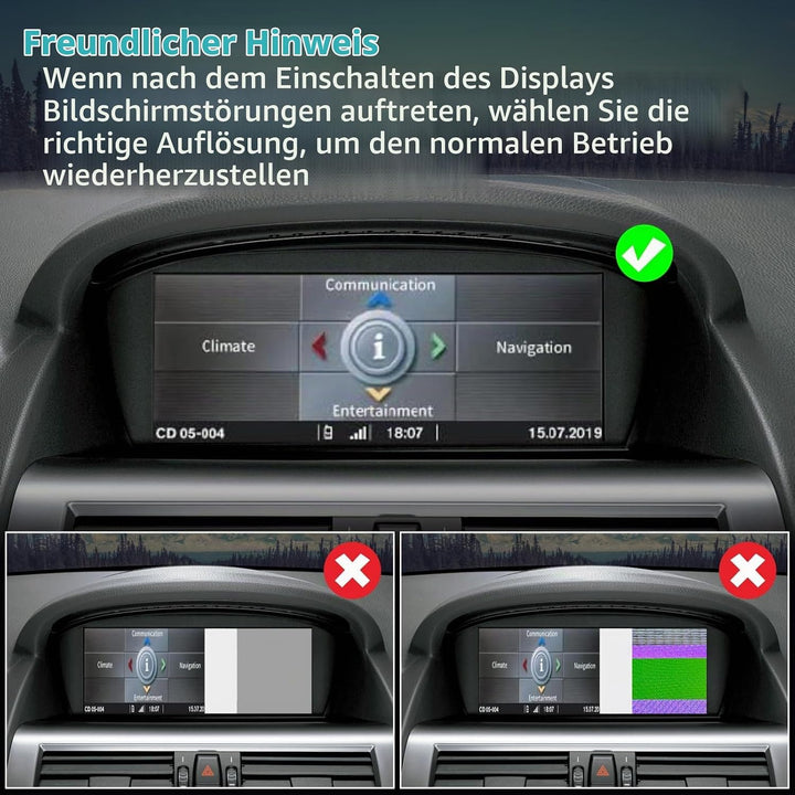 Wireless CarPlay Display für BMW E90/E91/E92/E93 2005-2008 CCC System 8.8"