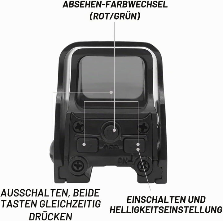 Paike 551 holographisches Metallvisier, hellgrünes und rotes Punktvisier