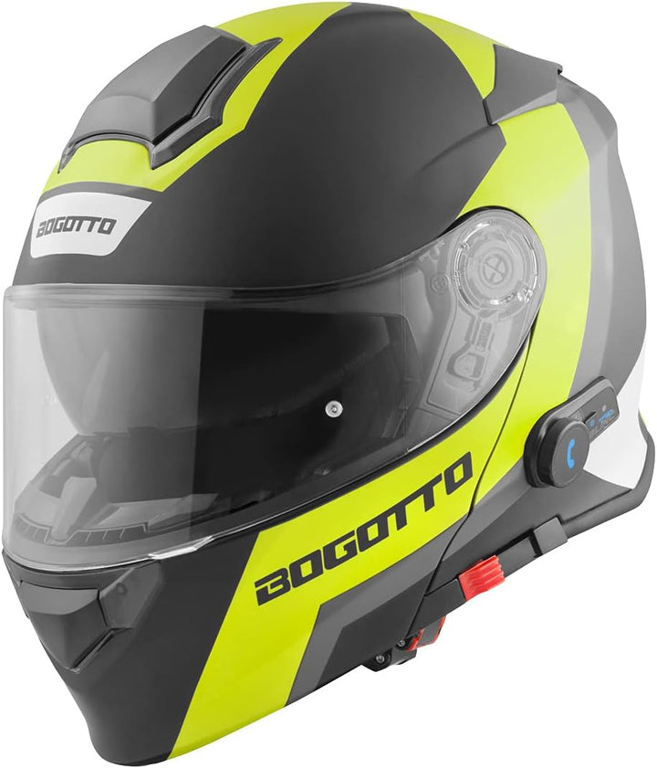 Bogotto V271 BT Zabu Bluetooth Klapphelm XS schwarz/neon, XS schwarz/neon