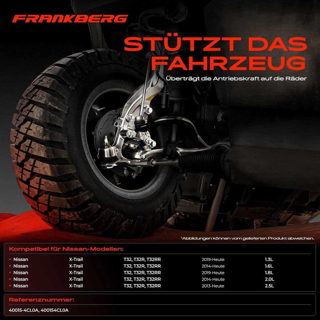 Frankberg Achsschenkel Radaufhängung Vorne Links Kompatibel mit X-Trail T32 1.3L-2.5L 2013-Heute 400