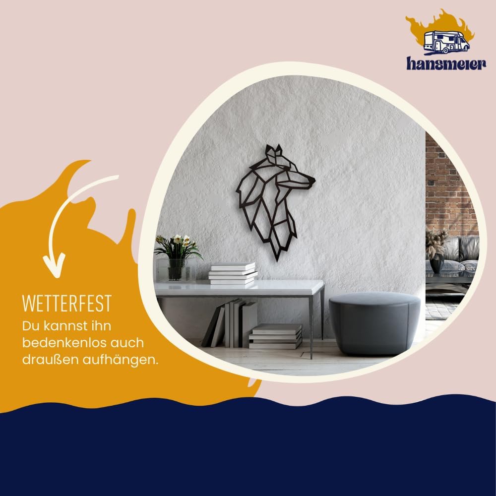 Hansmeier® Wanddeko aus Metall | 81 x 56 cm | Wasserfest | Für Aussen, Innen, Balkon &amp; Garten | Meta