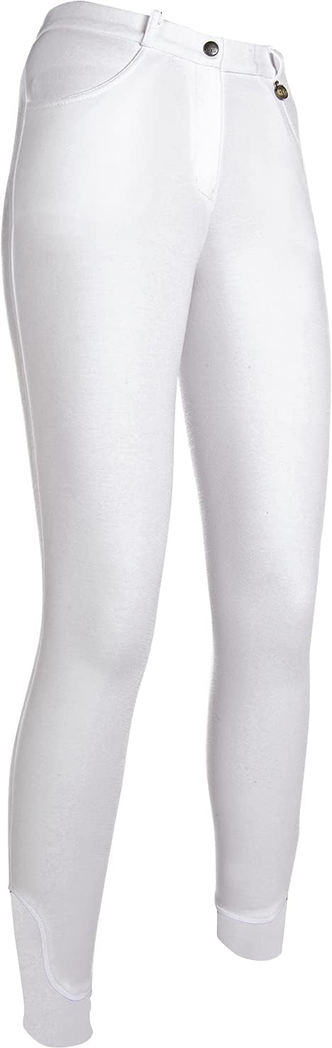 HKM Damen Reithose Silikon Vollbesatz Kate Bordeaux Weiss 44, Weiss 44