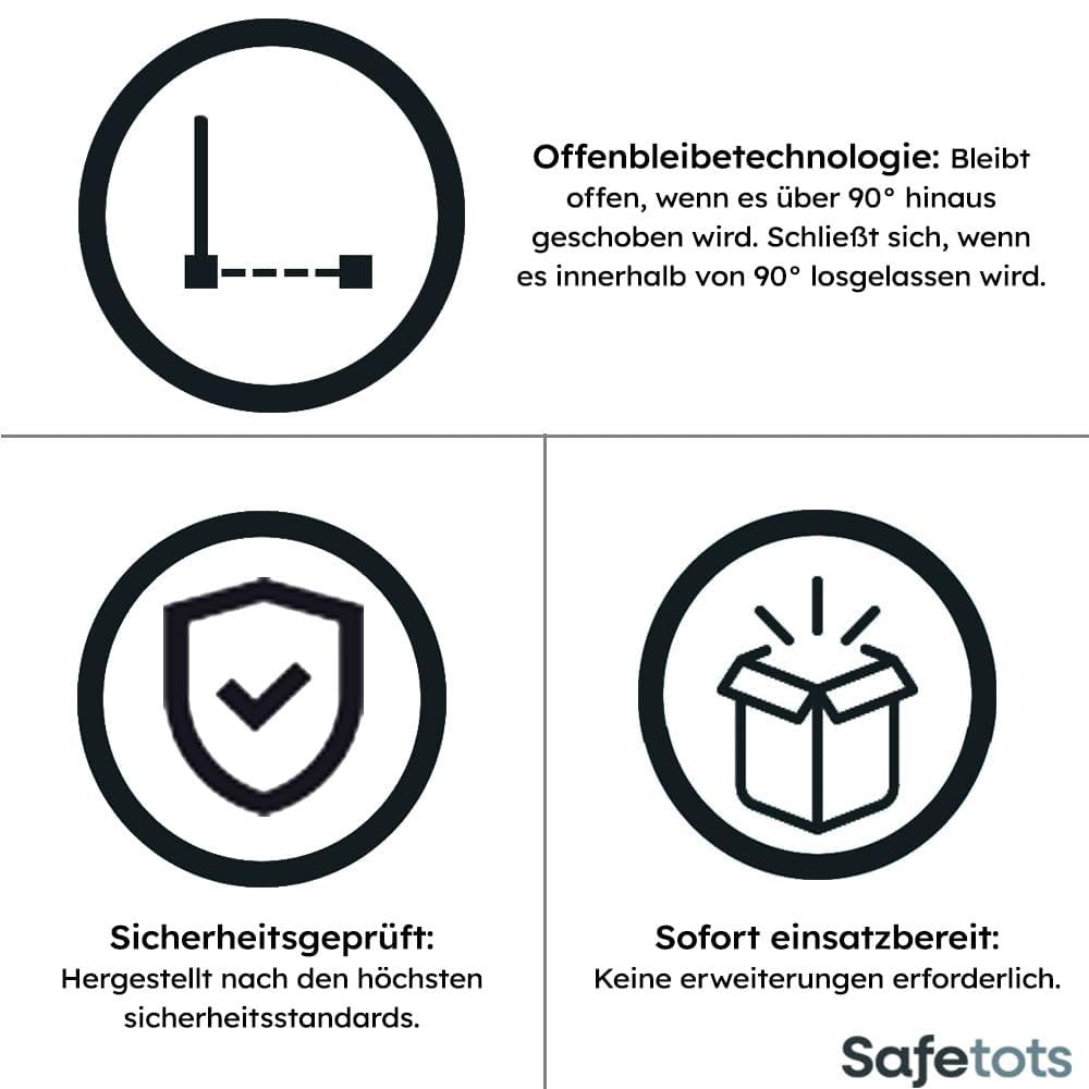 Safetots Extra Hohes Elite Sicherheitsschutzgitter, 71cm - 80cm, Mattschwarz, Extra hohe 96.8cm Höhe